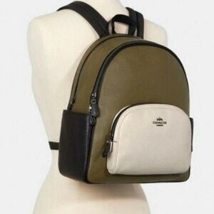 Coach Two-Tone Olive and Cream Backpack